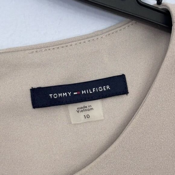 Tommy Hilfiger | Color block White Tan Black Tri-Tone Sleeveless Career Dress 10 - Picture 8 of 16